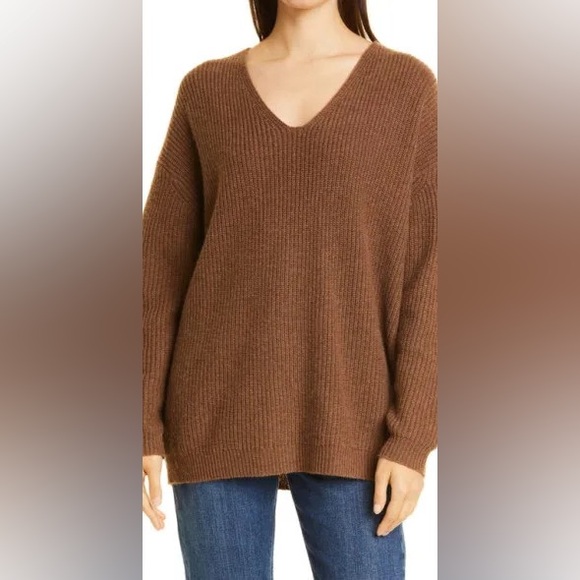 Jenni Kayne Cabin Sweater in Nutmeg (Brown) Cashmere & Wool blend - Picture 3 of 10